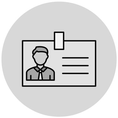 Kimlik kartı simgesi, vektör illüstrasyonu