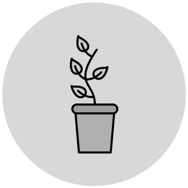 Bitki. Web simgesi basit illüstrasyon