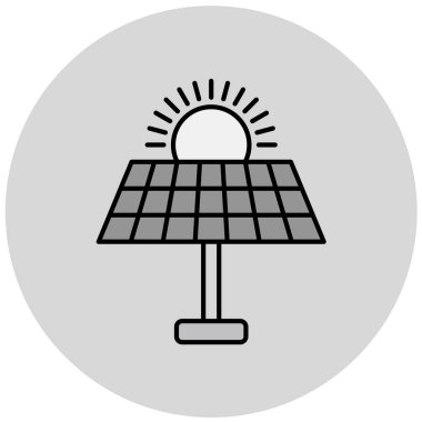 Güneş paneli ikon vektör illüstrasyonu