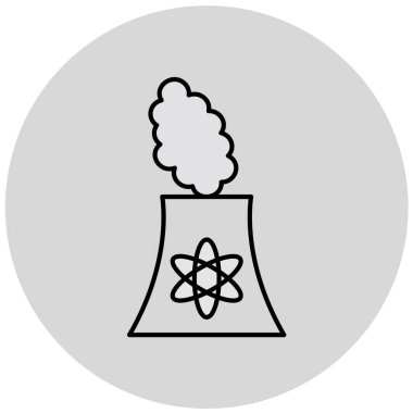 Nükleer güç vektör çizgisi simgesi