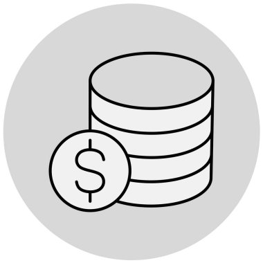 Dolar paraları düz simgesi