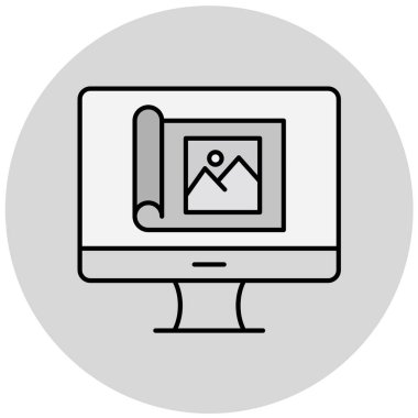 Bilgisayar ekranı. Web simgesi