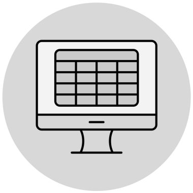 Bilgisayar modern simgesinin vektör illüstrasyonu