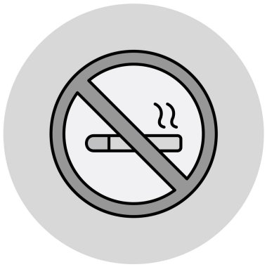 Sigara ikonu yok. Web için sigara vektörü simgelerinin bulunmamasının basit bir gösterimi