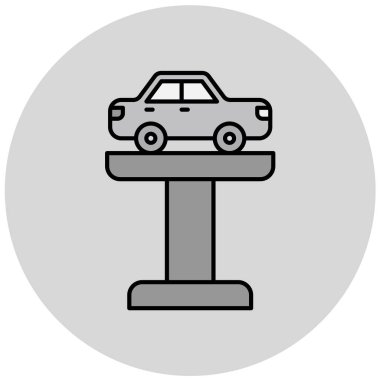 Gri arkaplanda simge vektör illüstrasyonu