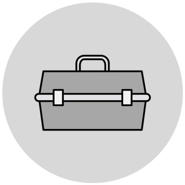 Gri arkaplanda simge vektör illüstrasyonu