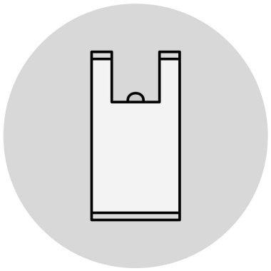 Gri arkaplanda torba simgesi çizimi