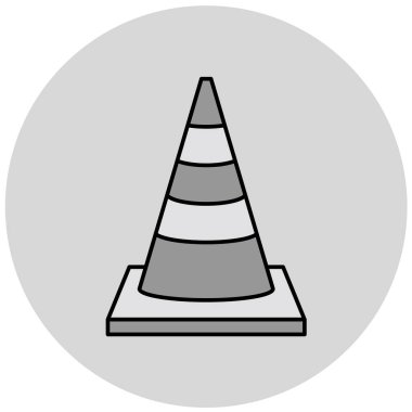 Düz biçimli koni simgesi beyaz arkaplan üzerinde izole