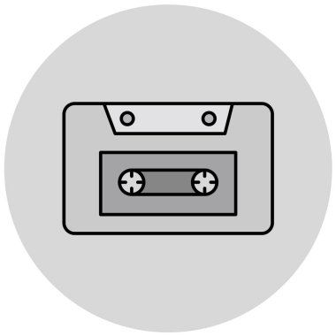 kaset ikonu. Web tasarımı için müzik kaydı vektör simgelerinin basit illüstrasyonu