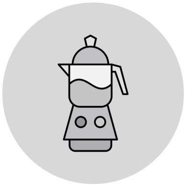 Modern b 'nin vektör illüstrasyonunda su ısıtıcısının ikonu yok