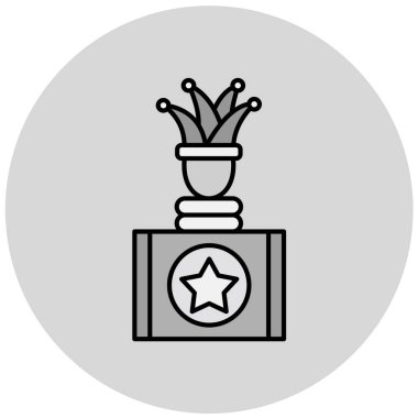 Gri arkaplanda simge vektör illüstrasyonu