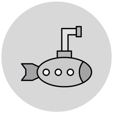 Denizaltı. Web simgesi basit illüstrasyon