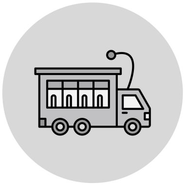 Otobüs. Web simgesi basit illüstrasyon