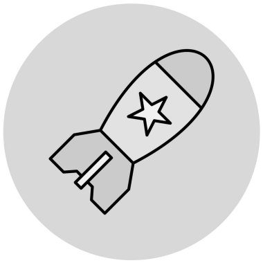 roket simgesi, vektör illüstrasyonu