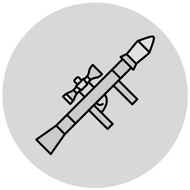 Moda tarzında izole edilmiş askeri silah simgesi