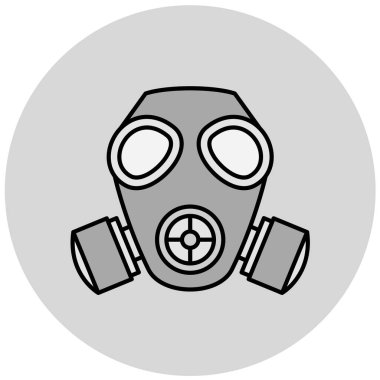 Gaz maskesi simgesi. Web için solunum vektörü simgelerinin özet çizimi