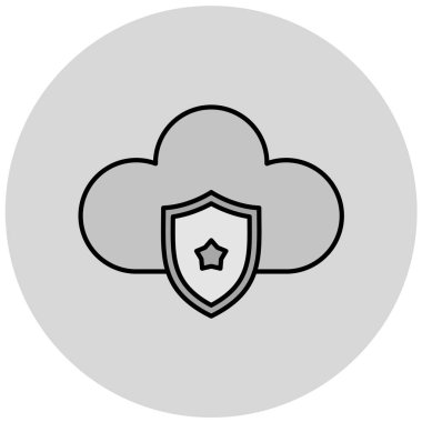 bulut güvenlik vektör simgesi