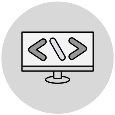 Kodlama simgesinin vektör illüstrasyonu