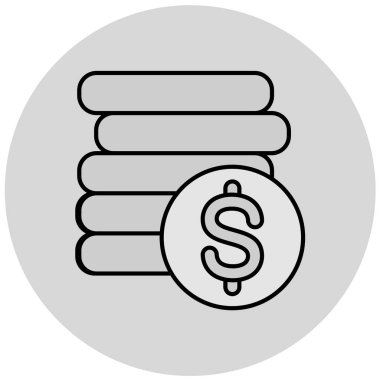 Dolar. Web simgesi basit illüstrasyon