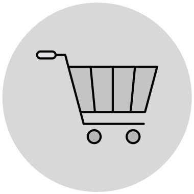 Alışveriş arabası simgesi, vektör illüstrasyonu