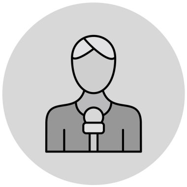 Muhabir ikonu. düz dizayn biçimi 10