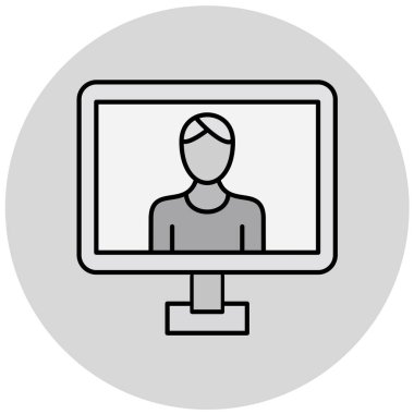 Dizüstü bilgisayarı olan bir adamın vektör çizimi