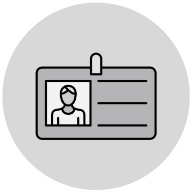 Kimlik kartı simgesi, vektör illüstrasyonu