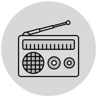 Radyo. Web simgesi basit illüstrasyon