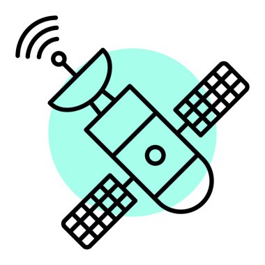 uydu anten simgesi vektörü. Kablosuz radyo sinyali. izole edilmiş sınır sembolü çizimi