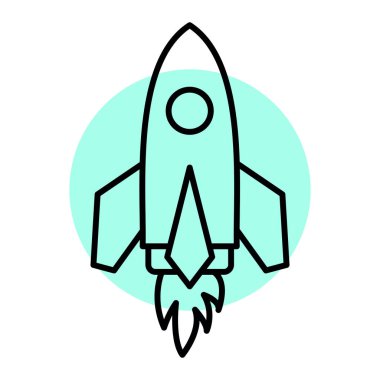 roket ikonu vektör illüstrasyonu