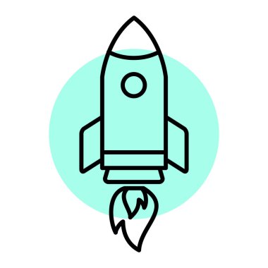 roket ikonu vektör illüstrasyonu