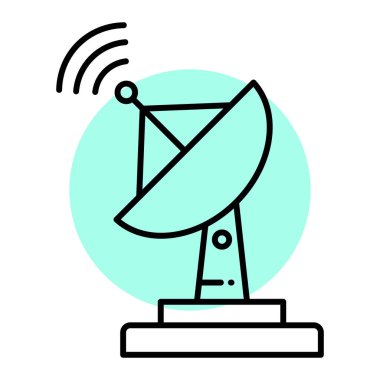 uydu anten simgesi. Beyaz arkaplanda izole edilmiş web tasarımı için kablosuz anten vektör sembolü