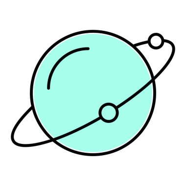 Gezegen ikon vektörü. İnce çizgi işareti. izole edilmiş sınır sembolü çizimi