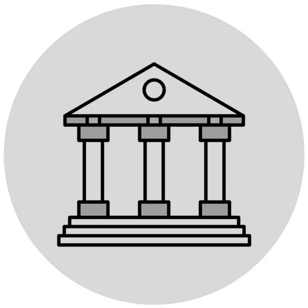 Icono Del Edificio Del Banco Ilustración Del Vector — Archivo Imágenes Vectoriales