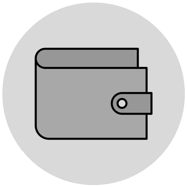 Πορτοφόλι Web Εικονίδιο Απλή Απεικόνιση — Διανυσματικό Αρχείο