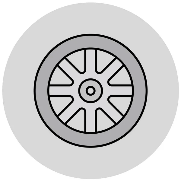 Autoreifenikone Einfache Illustration Der Scheibenvektorsymbole Für Das Web — Stockvektor