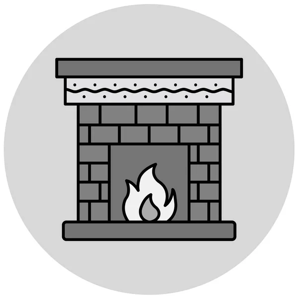 Fireplace Web Icon Simple Illustration — Stock Vector