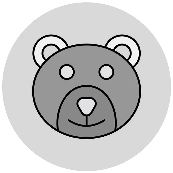 Oso Icono Web Ilustración Simple — Vector de stock