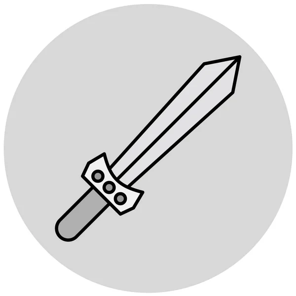 Schwert Ikone Trendigen Stil Isoliert Hintergrund — Stockvektor