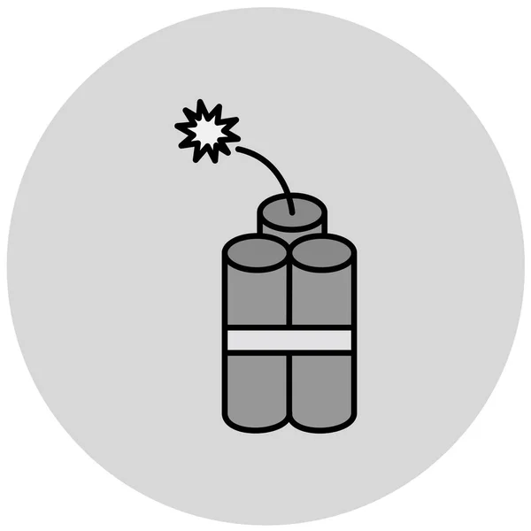 Bomb Icon Vector Filled Flat Sign Solid Pictogram Isolated White — Archivo Imágenes Vectoriales
