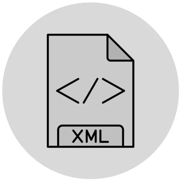 Illustration Xml File Format Icon — Stock Vector