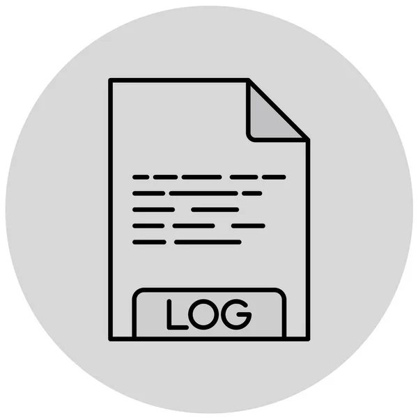 Illustration File Log Format Icon — Vetor de Stock