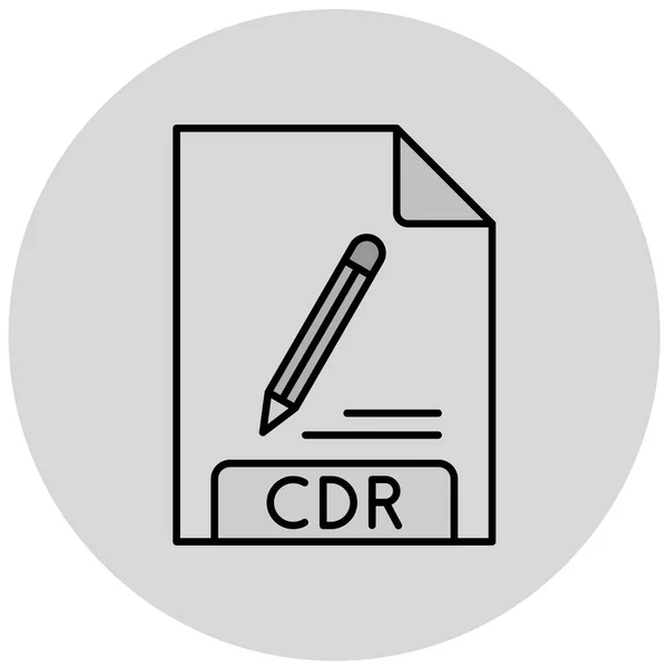 Illustrazione Dell Icona Del Formato File Cdr — Vettoriale Stock