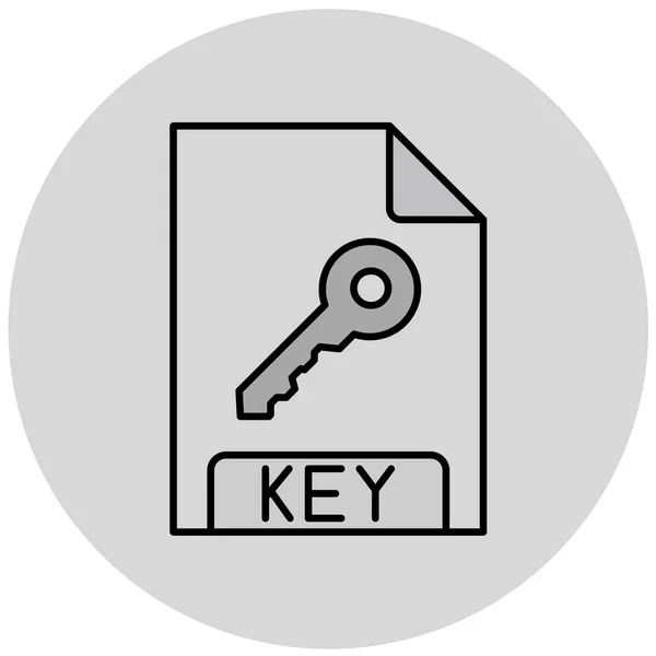 Illustration Key File Format Icon — Stockový vektor
