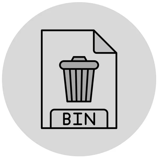 Illustration Bin File Format Icon — Stock Vector