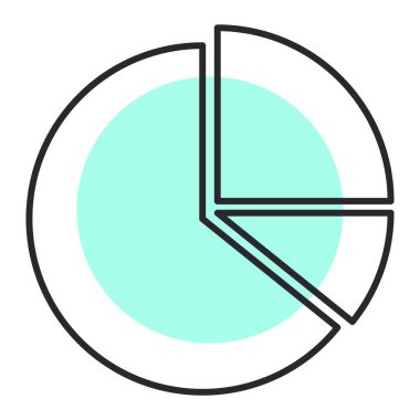 Pasta grafiği simgesi. Düz dizayn. vektör illüstrasyonu.