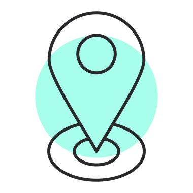 Harita iğne simgesi. konum belirleyici sembol. düz tasarım biçimi.