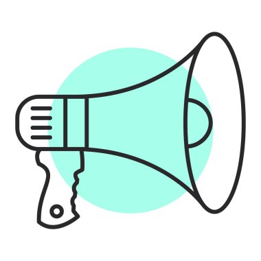 megafon ikonu. Web için hoparlör vektör simgelerinin özet çizimi