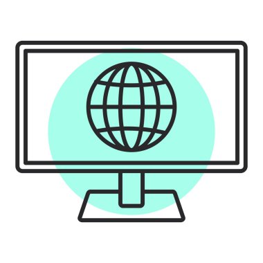 Küre simgesi ile gözlemle. vektör illüstrasyonu