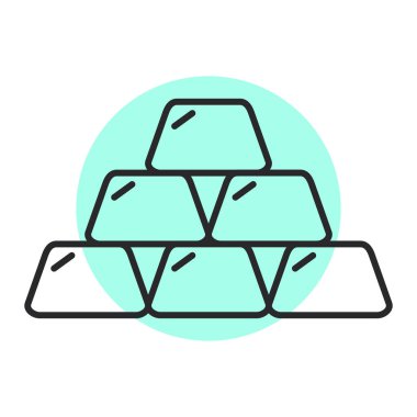 Beyaz arkaplanda izole edilmiş altın külçeleri simgesi. vektör illüstrasyonu